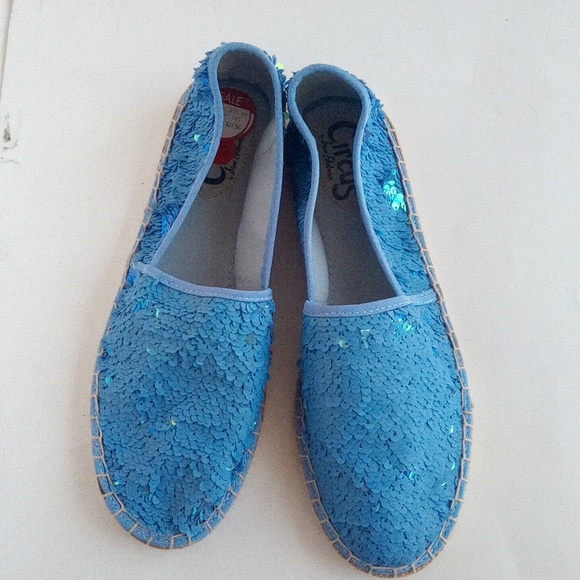 New Circus by Sam Edelman Blue Sequins Flat  Espadrille Shoes Women's Size 9.5 - Picture 7 of 17